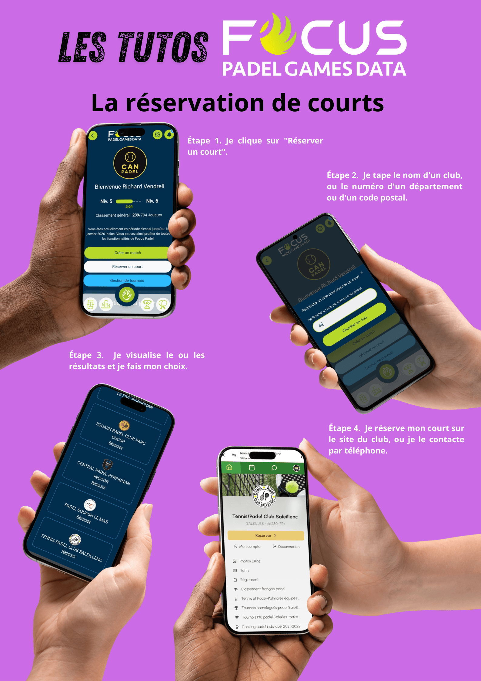 La réservation de courts